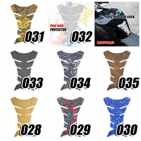 Motorcycle Tank Pad Anti Slip Shield Gas Tank Pad Protector Pattern Fish Bone - StickerBao Wheel Sticker Store