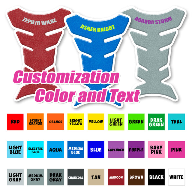 Custom Tank Protectors Fish Bone Shield Motorcycle Tank Pad Anti Slip Shield Gas - StickerBao Wheel Sticker Store