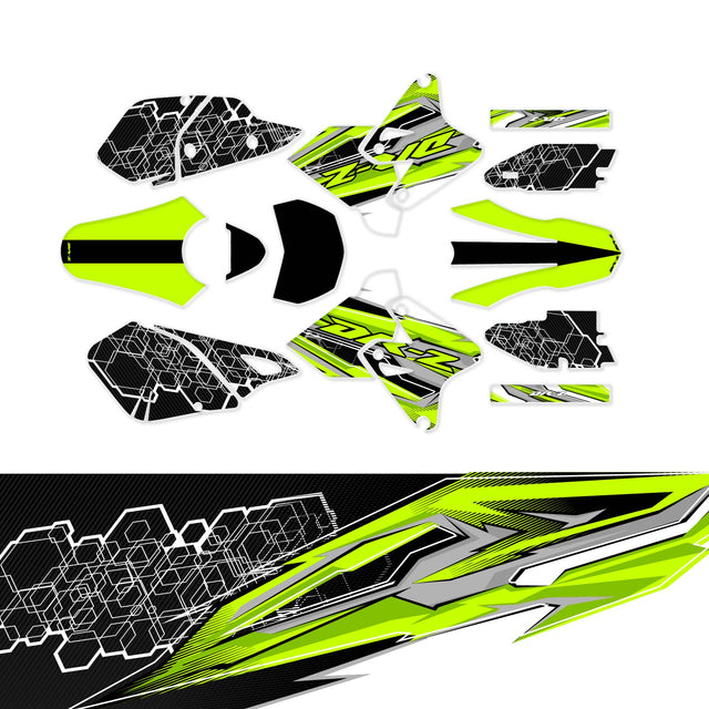 For Suzuki DRZ400 / SM 2000 2001 2002 2003 2004 2005 2006 2007 2008 2009 2010 2011 2012 2013 2014 2015 2016 2017 2018 2019 Motocoss MX Dirt Bike Fairing Wrap Sticker Graphic Vinyl Decal Radiator Shroud Front Rear Fender Low Fork Swing Panel Backgrounds Airbox Fashion Accessory Kit Set F03 Stickerbao