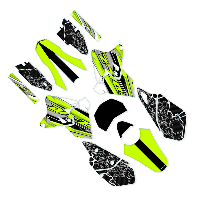 For Suzuki DRZ400 / SM 2000 2001 2002 2003 2004 2005 2006 2007 2008 2009 2010 2011 2012 2013 2014 2015 2016 2017 2018 2019 Motocoss MX Dirt Bike Fairing Wrap Sticker Graphic Vinyl Decal Radiator Shroud Front Rear Fender Low Fork Swing Panel Backgrounds Airbox Fashion Accessory Kit Set F03 Stickerbao