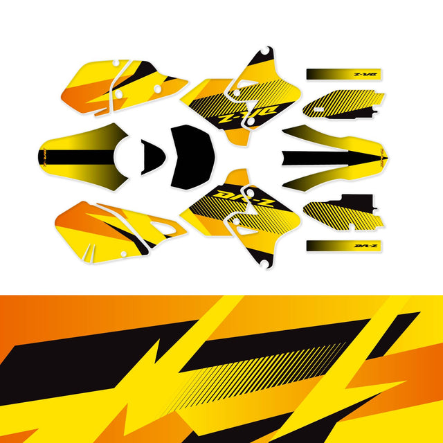 For Suzuki DRZ400 / SM 2000 2001 2002 2003 2004 2005 2006 2007 2008 2009 2010 2011 2012 2013 2014 2015 2016 2017 2018 2019 Motocoss MX Dirt Bike Fairing Wrap Sticker Graphic Vinyl Decal Radiator Shroud Front Rear Fender Low Fork Swing Panel Backgrounds Airbox Fashion Accessory Kit Set F04 Stickerbao