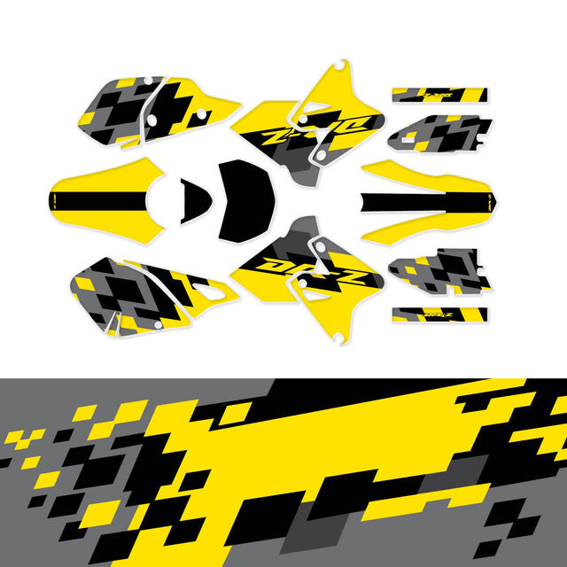For Suzuki DRZ400 / SM 2000 2001 2002 2003 2004 2005 2006 2007 2008 2009 2010 2011 2012 2013 2014 2015 2016 2017 2018 2019 Motocoss MX Dirt Bike Fairing Wrap Sticker Graphic Vinyl Decal Radiator Shroud Front Rear Fender Low Fork Swing Panel Backgrounds Airbox Fashion Accessory Kit Set F09 Stickerbao