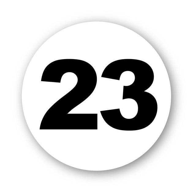 Custom Racing Number Stickers - Race Circle Sticker with Outline - STICKERBAO Track Day Gear (2 of set) - 006E