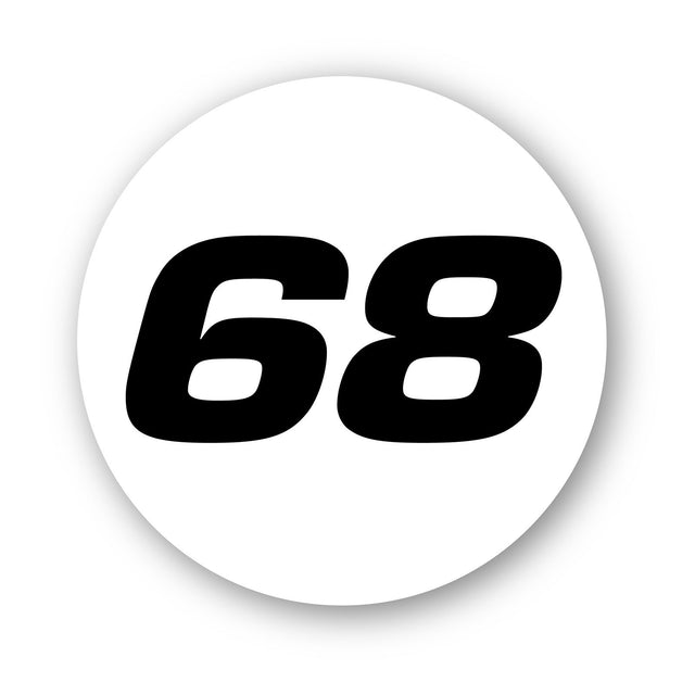 Custom Racing Number Stickers - Race Circle Sticker with Outline - Custom 2-Piece Sticker Set - 006I