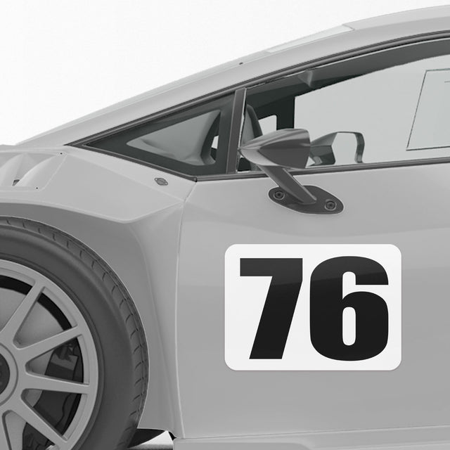 Custom Autocross Racing Numbers Sticker Vinyl Decal 2 pieces Rectangle Black Words White Background 4 inch 6 inch 8 inch 10 inch 12 inch 15 inch - StickerBao Wheel Sticker Store