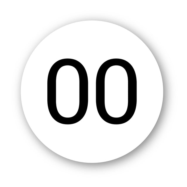 Calcomanía de vinilo con números de carreras de autocross personalizados, 2 piezas, círculo, palabras negras, fondo blanco, diámetro de 8 pulgadas, 10 pulgadas, 12 pulgadas, 15 pulgadas y 18 pulgadas