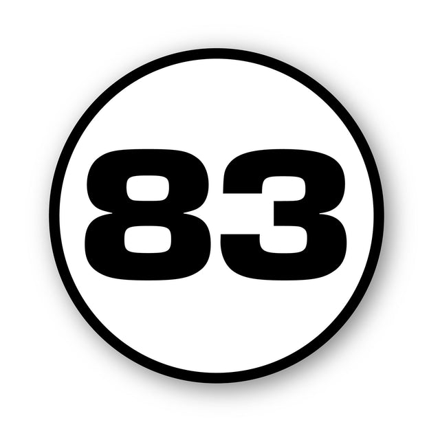 Custom Racing Number Stickers - Race Circle Sticker with Outline - Vinyl Track Day Stickers (2 Sets) - 006H