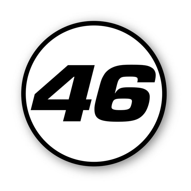 Custom Racing Number Stickers - Race Circle Sticker with Outline - Custom 2-Piece Sticker Set - 006I