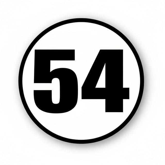 Custom Racing Number Stickers - Race Circle Sticker with Outline - Durable Track Day Decals (2 of set) - 006B