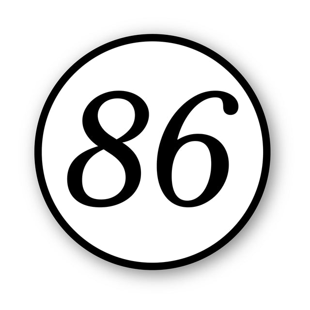 Calcomanía de vinilo con números de carreras de autocross personalizados, 2 piezas, círculo, palabras negras, fondo blanco, diámetro de 8 pulgadas, 10 pulgadas, 12 pulgadas, 15 pulgadas y 18 pulgadas