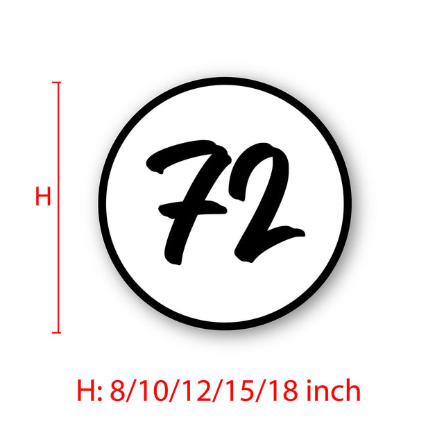 Custom Racing Number Stickers - Race Circle Sticker with Outline -Personalized Decal Kit (Set of 2) - 006M