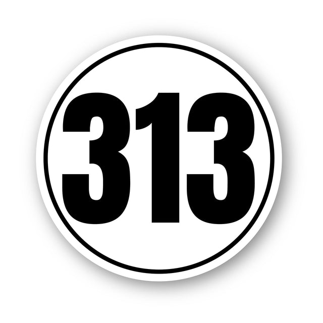 Custom Racing Number Stickers - Race Circle Sticker with Outline - Personalized Race Track Decals (2 of set) - 006D