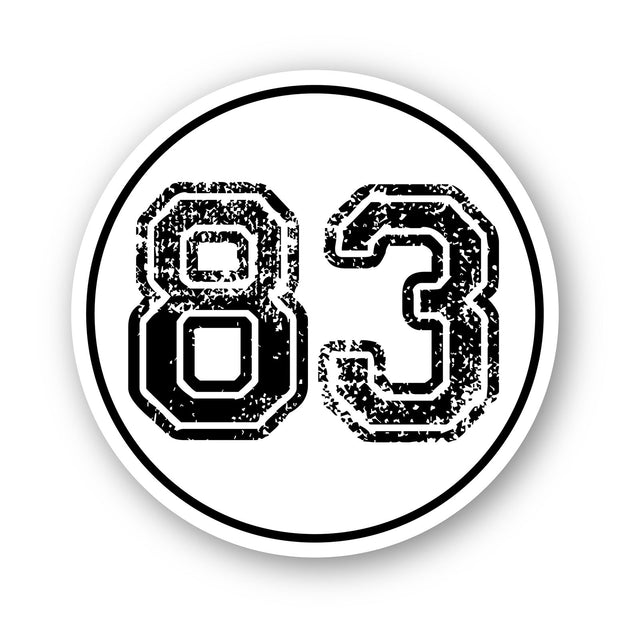 Custom Racing Number Stickers - Race Circle Sticker with Outline - 2 Piece Set for Motorsport - 006G