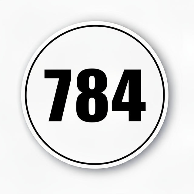 Custom Racing Number Stickers - Race Circle Sticker with Outline - Durable Track Day Decals (2 of set) - 006B