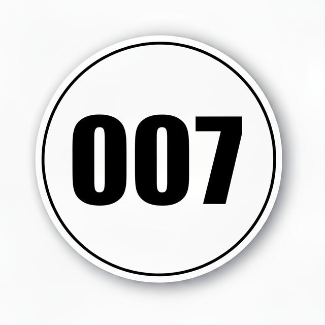 Custom Racing Number Stickers - Race Circle Sticker with Outline - Durable Track Day Decals (2 of set) - 006B