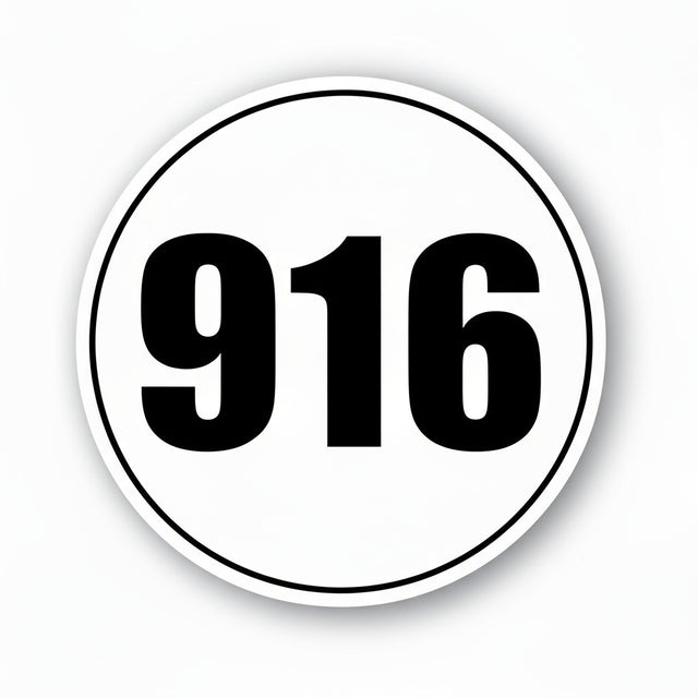 Custom Racing Number Stickers - Race Circle Sticker with Outline - Durable Track Day Decals (2 of set) - 006B