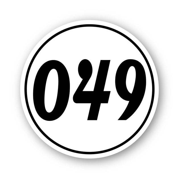 Calcomanía de vinilo con números de carreras de autocross personalizados, 2 piezas, círculo, palabras negras, fondo blanco, diámetro de 8 pulgadas, 10 pulgadas, 12 pulgadas, 15 pulgadas y 18 pulgadas