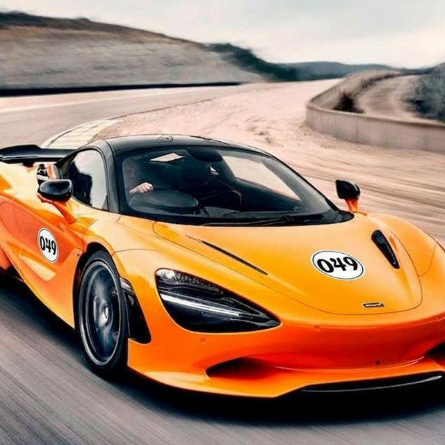 Calcomanía de vinilo con números de carreras de autocross personalizados, 2 piezas, círculo, palabras negras, fondo blanco, diámetro de 8 pulgadas, 10 pulgadas, 12 pulgadas, 15 pulgadas y 18 pulgadas