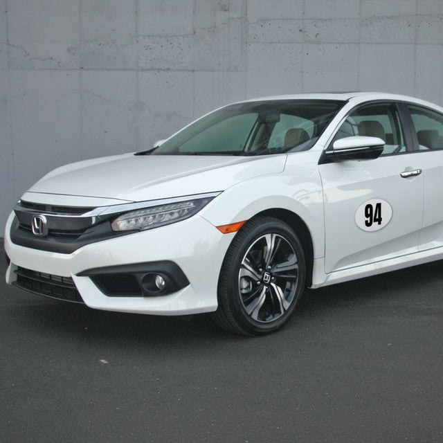 Custom Racing Number Stickers - Race Oval Number - Personalized Race Track Decals (2 of set) - 006D