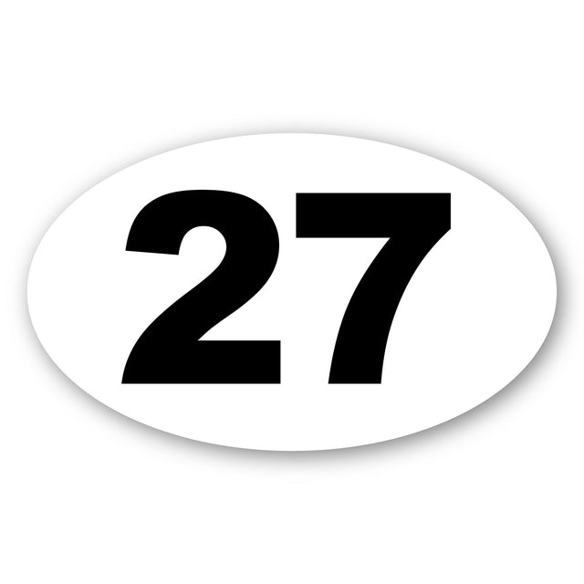 Custom Racing Number Stickers - Race Oval Number - STICKERBAO Track Day Gear (2 of set) - 006E