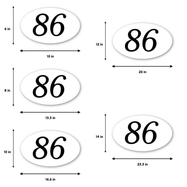 Custom Racing Number Stickers - Race Oval Number - Customizable Durable Decals (Set of 2) - 006J