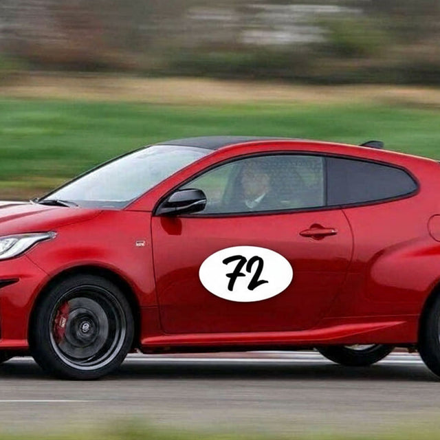 Custom Racing Number Stickers - Race Oval Number -Personalized Decal Kit (Set of 2) - 006M