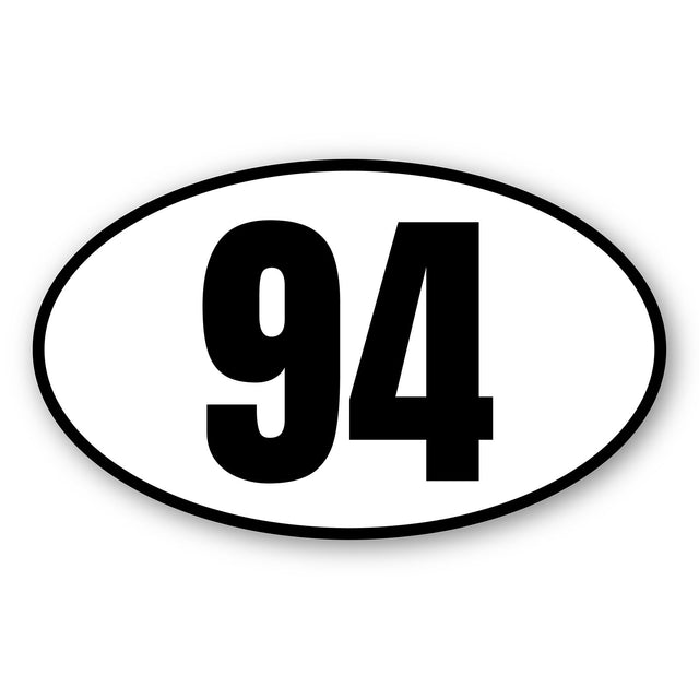 Custom Racing Number Stickers - Race Oval Number - Personalized Race Track Decals (2 of set) - 006D