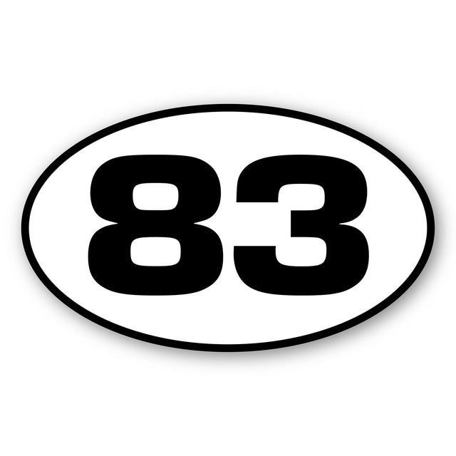 Custom Racing Number Stickers - Race Oval Number - Vinyl Track Day Stickers (2 Sets) - 006H