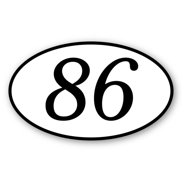 Custom Racing Number Stickers - Race Oval Number - Customizable Durable Decals (Set of 2) - 006J
