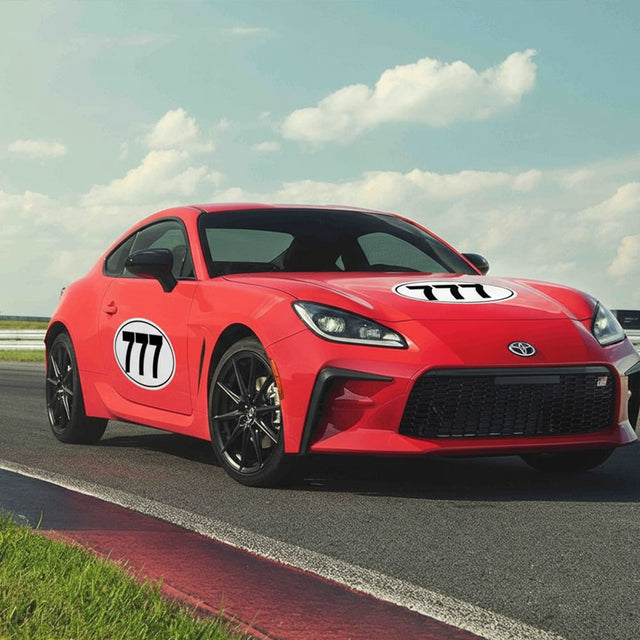 Custom Racing Number Stickers - Race Oval Number - Racing Numbers Set of 2 - 006F