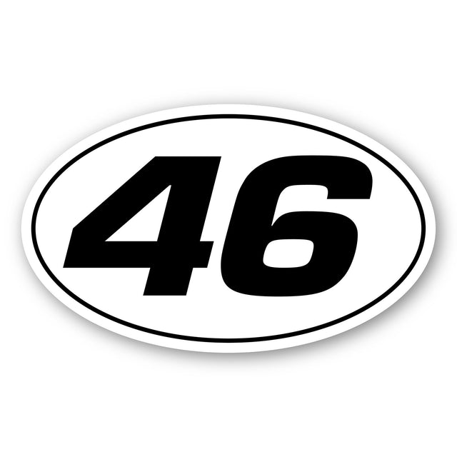 Custom Racing Number Stickers - Race Oval Number - Custom 2-Piece Sticker Set - 006I