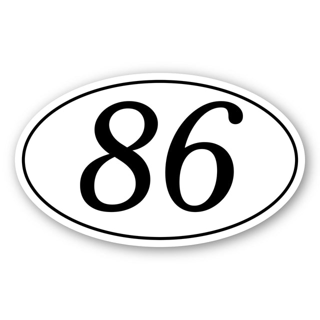Custom Racing Number Stickers - Race Oval Number - Customizable Durable Decals (Set of 2) - 006J