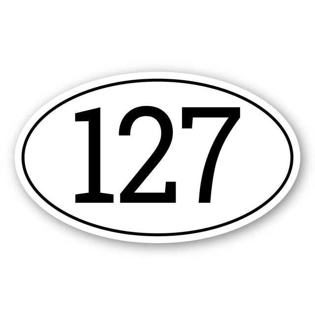 Custom Racing Number Stickers - Race Oval Number -Bold Thin Track Day Style (Set of 2) - 006L