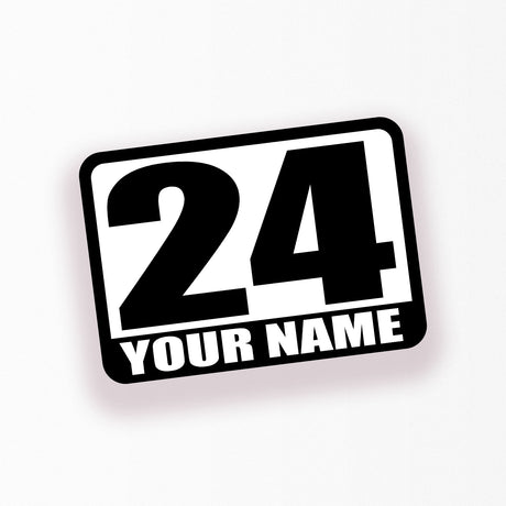 Racing Autocross Numbers Sticker Custom Name Vinyl Decal 2 pieces 10 inch 12 inch 14 inch - StickerBao Wheel Sticker Store