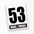 Autocross Custom Racing Numbers Sticker Vinyl Decal Make Model 2 pieces Black Words White Background 12 inch x 15 inch - StickerBao Wheel Sticker Store