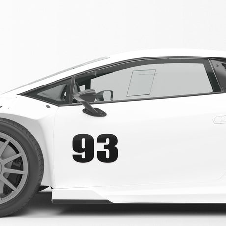 Custom Die Cut Autocross Numbers Sticker Racing Vinyl Decal Black 2 pieces 4 inch 6 inch 8 inch 10 inch 12 inch 15 inch - StickerBao Wheel Sticker Store