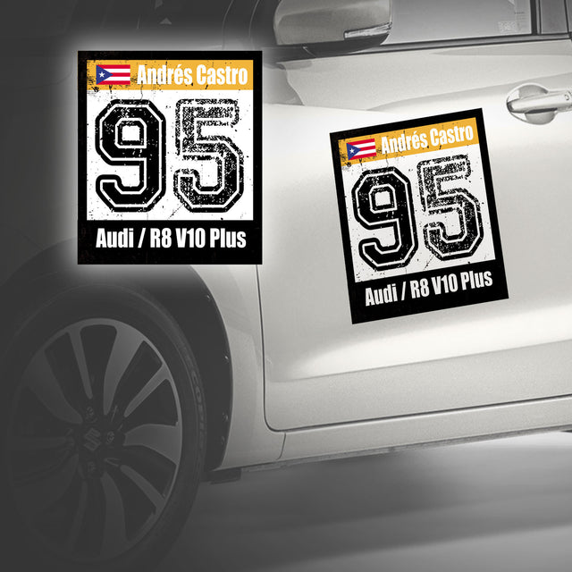 Retro Car Racing Numbers Sticker Custom Autocross Magnet Vinyl Decal Name Make Model Flag 2 pieces 12 inch x 14 inch - StickerBao Wheel Sticker Store