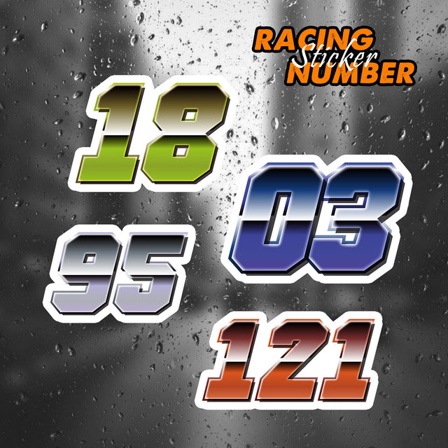 Make a statement on the track with our bold racing number stickers.
