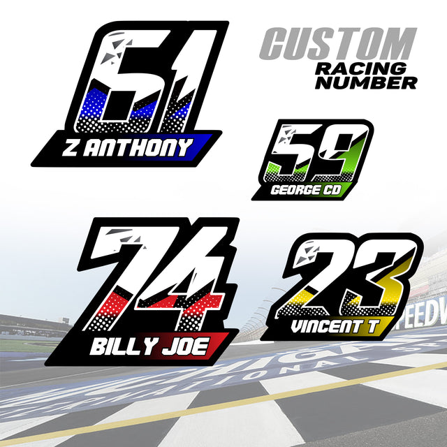 Race in style with our personalized racing number decals.