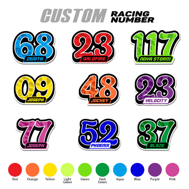 T20 Custom Racing Number Stickers Track Day Number Decals Rally Car Motocross Off-Road Bike - StickerBao Wheel Sticker Store