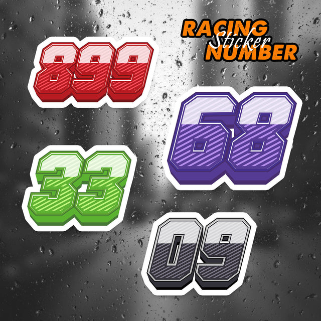 Unleash your style with our custom racing number stickers.