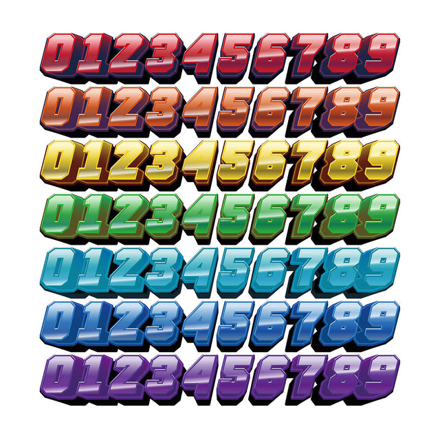 T07 Custom Racing Number Stickers Track Day Number Decals Rally Car Motocross Off-Road Bike - StickerBao Wheel Sticker Store