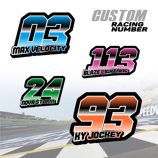 Leave your mark with our custom racing number stickers.