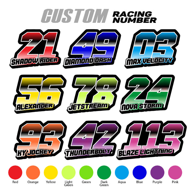 T15 Custom Racing Number Stickers Track Day Number Decals Rally Car Motocross Off-Road Bike - StickerBao Wheel Sticker Store