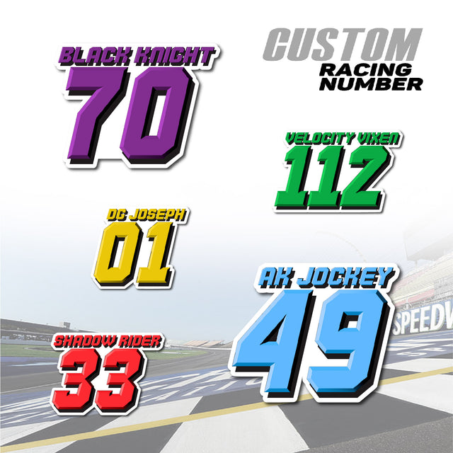 Stand out from the pack with our unique racing number designs.