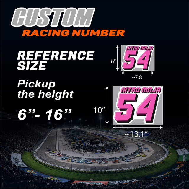 T14 Custom Racing Number Stickers Track Day Number Decals Rally Car Motocross Off-Road Bike - StickerBao Wheel Sticker Store