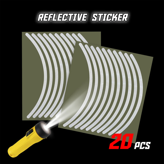 17 inch White Reflective Standard Edge Rim Sticker Universal Motorcycle Rim Wheel Stripe Decal For MV Agusta - StickerBao Wheel Sticker Store