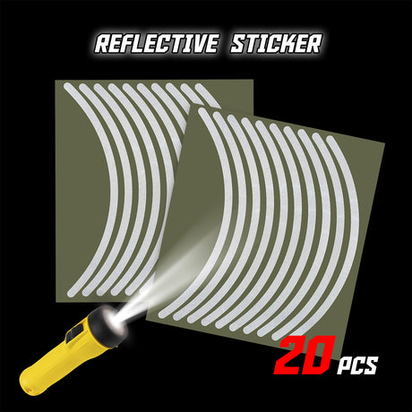 17 inch White Reflective Standard Edge Rim Sticker Universal Motorcycle Rim Wheel Stripe Decal For Kawasaki - StickerBao Wheel Sticker Store
