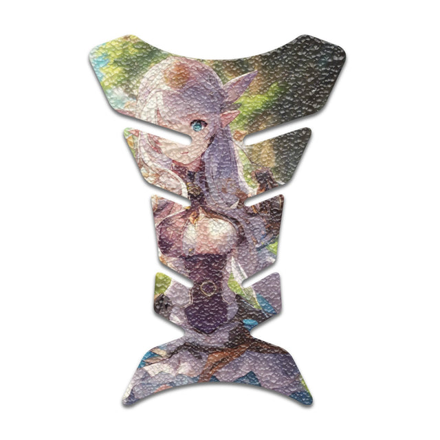 Motorcycle Tank Protectors Tank Pad Gas Anti Slip Pattern Fish Bone Neon Fantasy Art