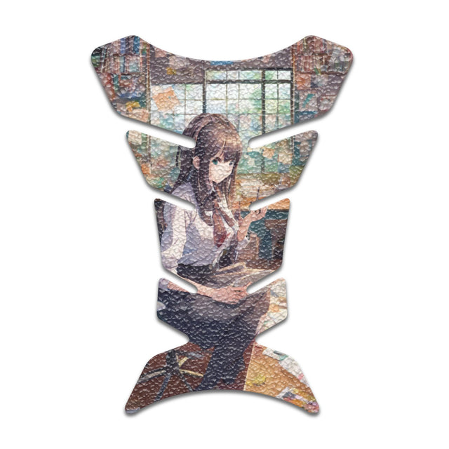 Motorcycle Tank Protectors Tank Pad Gas Anti Slip Pattern Fish Bone Abstract Anime